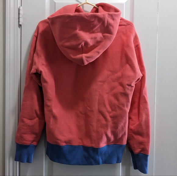 Women's Champion Reverse Weave Hoodie in Coral and Periwinkle - Picture 2 of 8